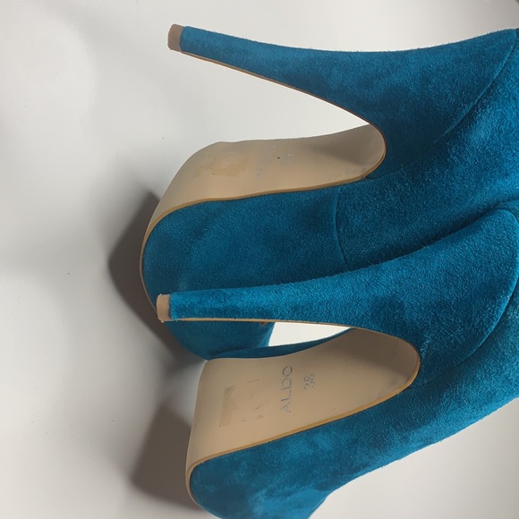 Aldo suede platform pumps Turquoise - Picture 3 of 10